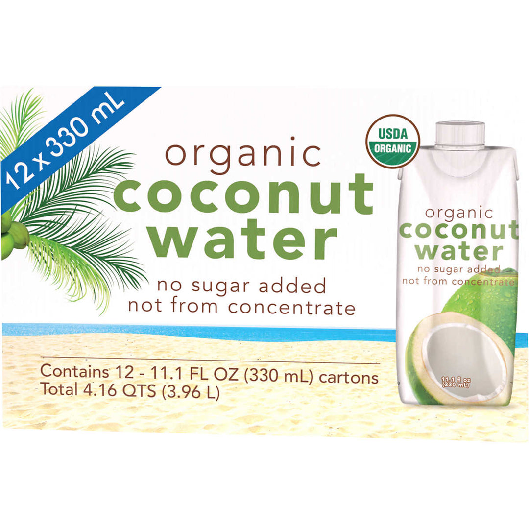 Kirkland Signature Organic Coconut Water, 11.1 Fluid Ounce (Pack of 12) Image 1