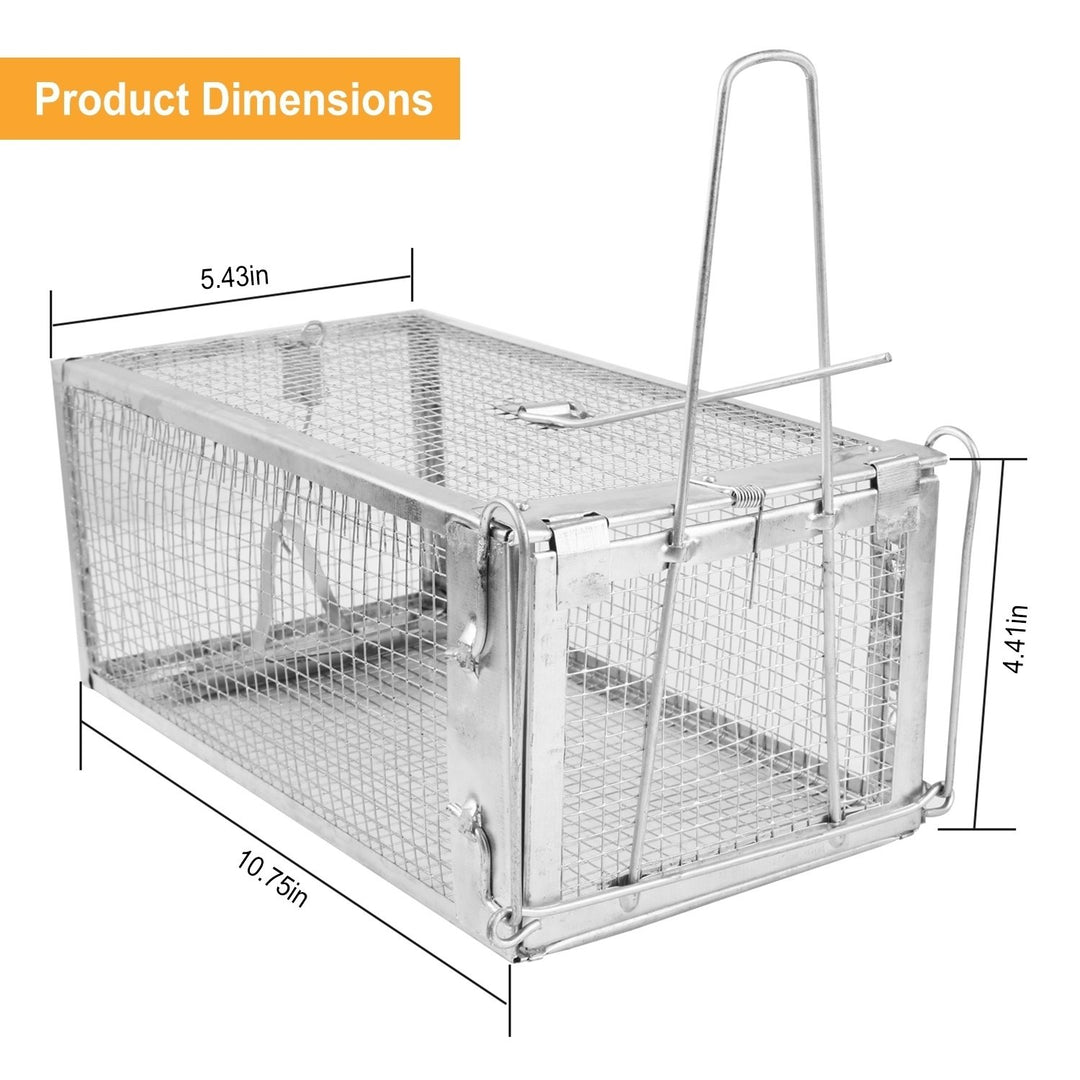 Humane Live Rat Trap Cage Galvanized Iron Mice Rodent Control 27x14x11cm Image 4