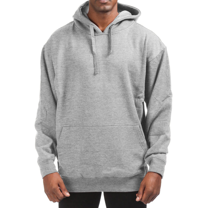 Mens Fleece Pullover Hoodie Cotton Blend Lightweight Big Tall Sizes Pocket Image 1