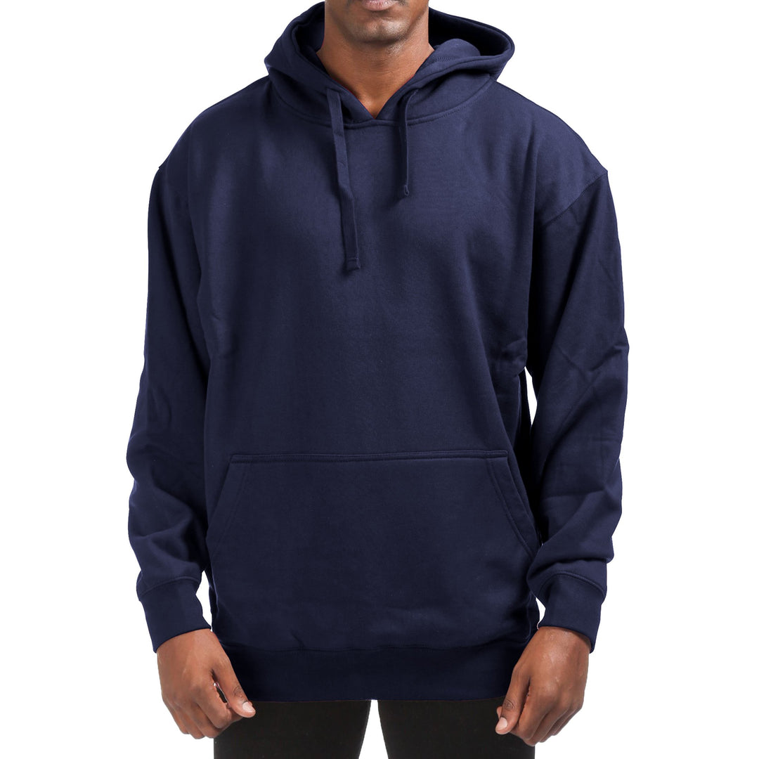 Mens Fleece Pullover Hoodie Cotton Blend Lightweight Big Tall Sizes Pocket Image 1