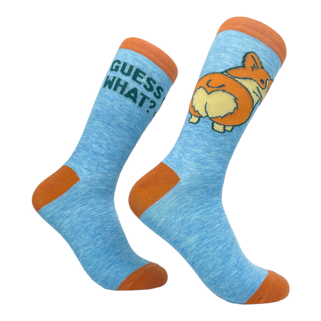 Womens Guess What Corgi Butt Socks Funny Small Breed Pret Puppy Dog Novelty Footwear Image 1