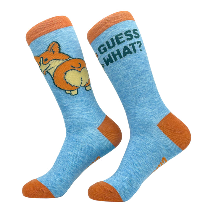 Womens Guess What Corgi Butt Socks Funny Small Breed Pret Puppy Dog Novelty Footwear Image 2