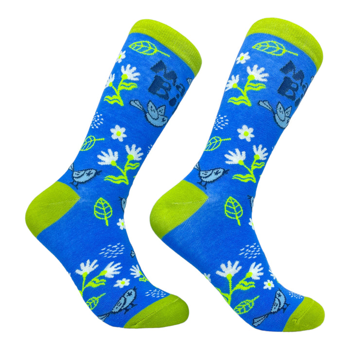 Womens Mama Bird Socks Funny Cute Bluebird Mothers Day Footwear For Mom Image 1