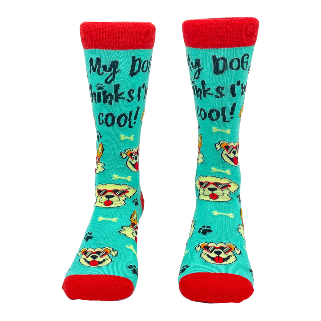 Womens My Dog Thinks Im Cool Socks Funny Pet Lover Novelty Cute Graphic Image 4