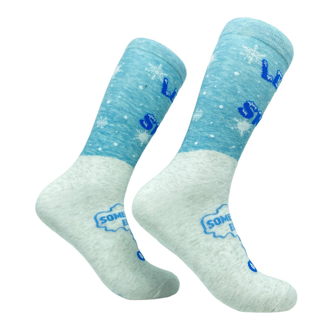 Mens Let It Snow Somewhere Else Socks Funny Christmas Song Festive Winter Footwear Image 1