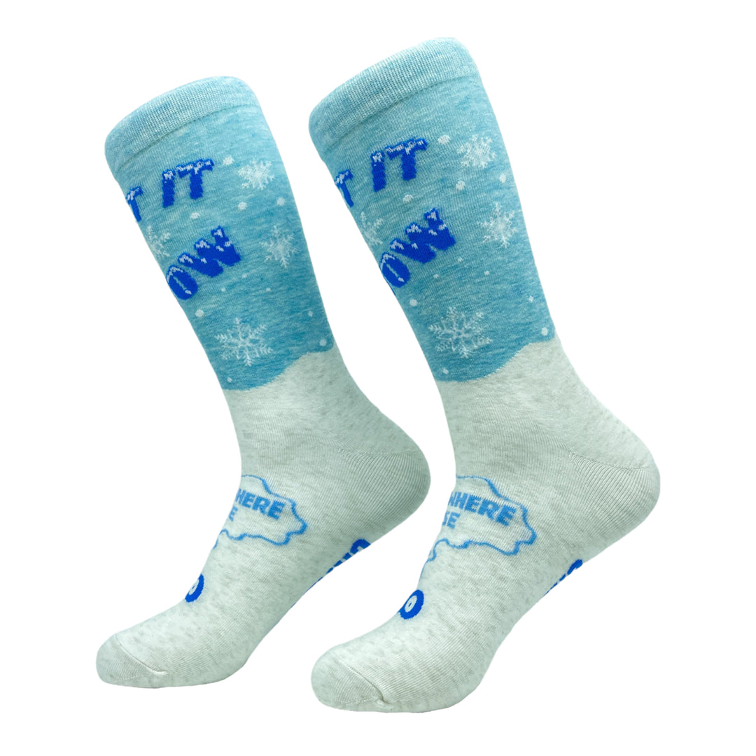 Mens Let It Snow Somewhere Else Socks Funny Christmas Song Festive Winter Footwear Image 2