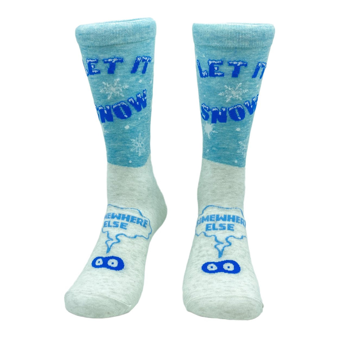 Mens Let It Snow Somewhere Else Socks Funny Christmas Song Festive Winter Footwear Image 4