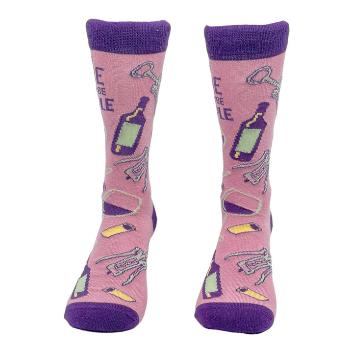 Womens I Like Wine And Maybe 3 People Socks Funny Drinking Sarcastic Vino Graphic Footwear Image 4