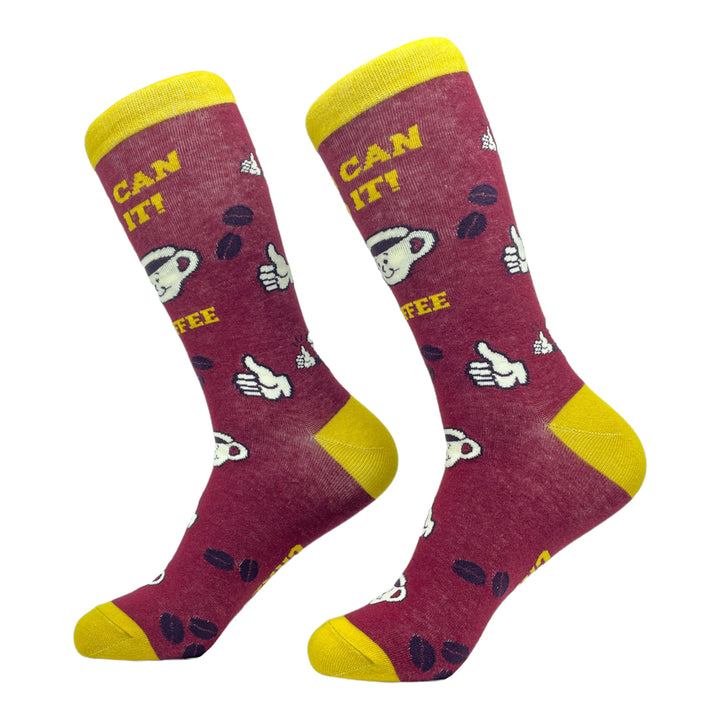 Womens You Can Do It Coffee Socks Funny Cafe Lover Cup Of Joe Graphic Novelty Footwear Image 2