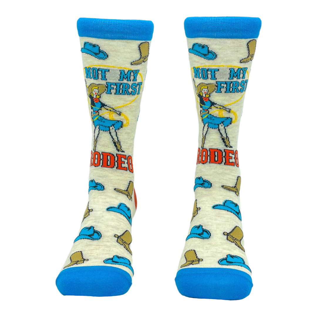 Women's Not My First Rodeo Socks Funny Cowboy Western Sarcastic Novelty Footwear Image 4