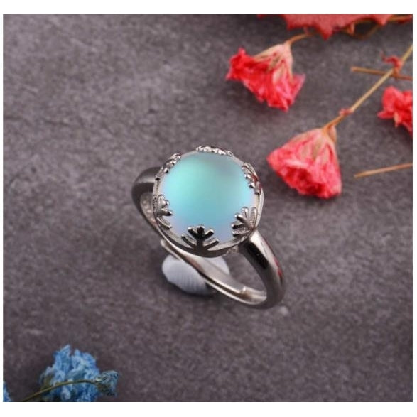 All over 925 Silver Ring Creative Aurora Forest Ring Original Design Image 1