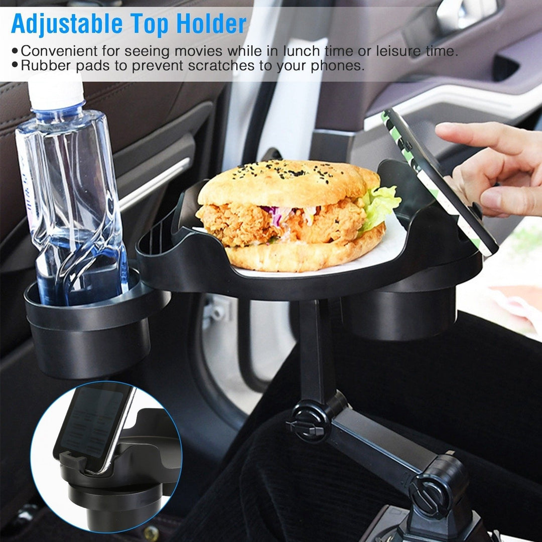 Car Cup Holder Expander Adjustable 360 Rotating Tray Bottle Holder Black ABS Image 4