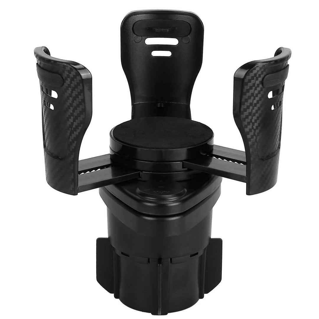 Universal Car Cup Holder Adapter Expander Adjustable Base Black ABS Multifunctional Image 1