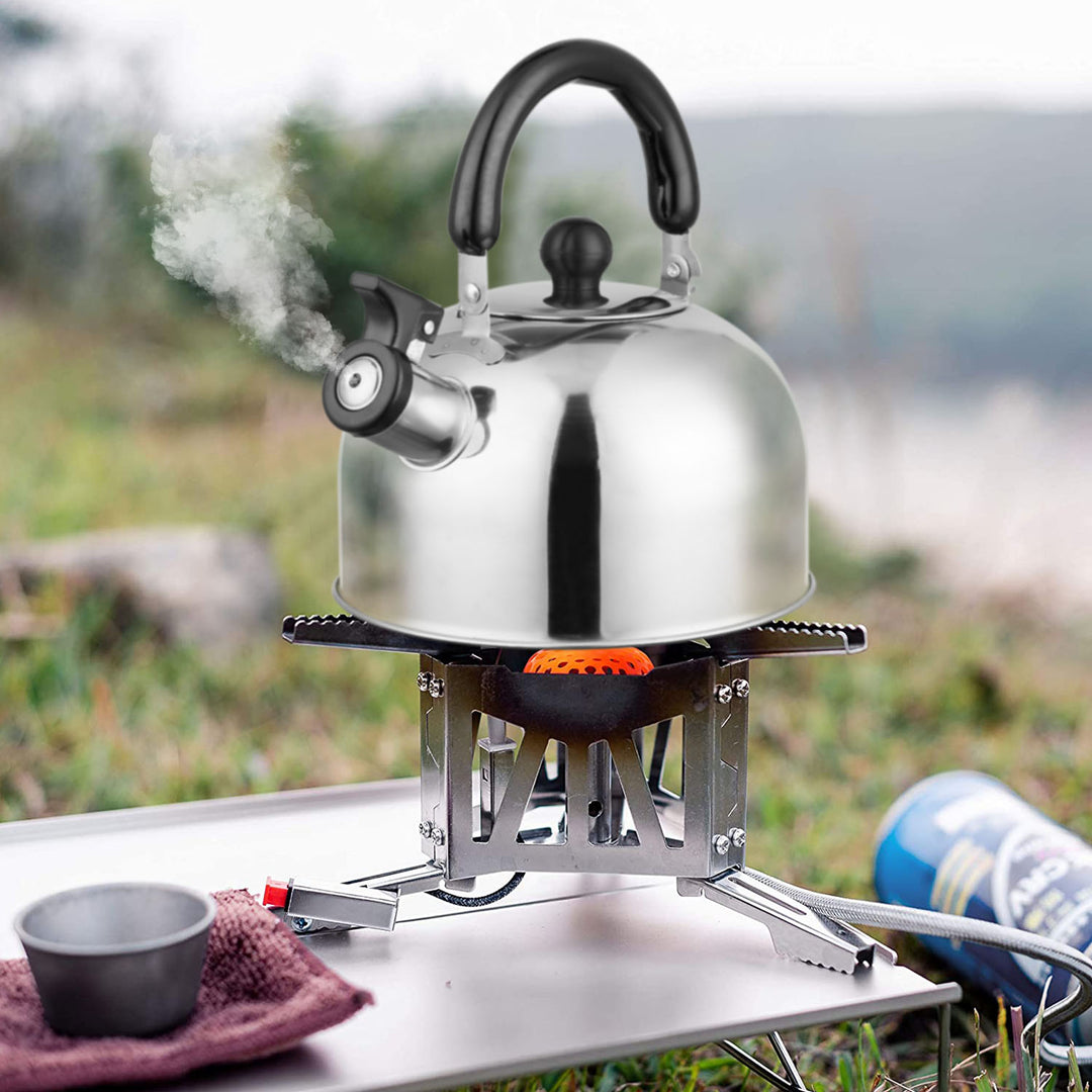 2.1Quarts Stainless Steel Whistling Tea Kettle Stovetop Induction Gas Teapot with Insulated Handle Camping Kitchen Image 7