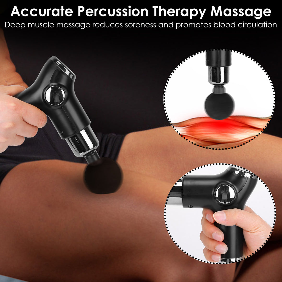 Massage Gun Deep Tissue Percussion Massager Black Rechargeable 32 Intensities Image 4