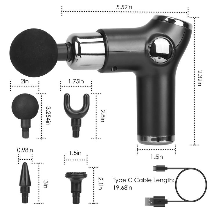 Massage Gun Deep Tissue Percussion Massager Black Rechargeable 32 Intensities Image 8