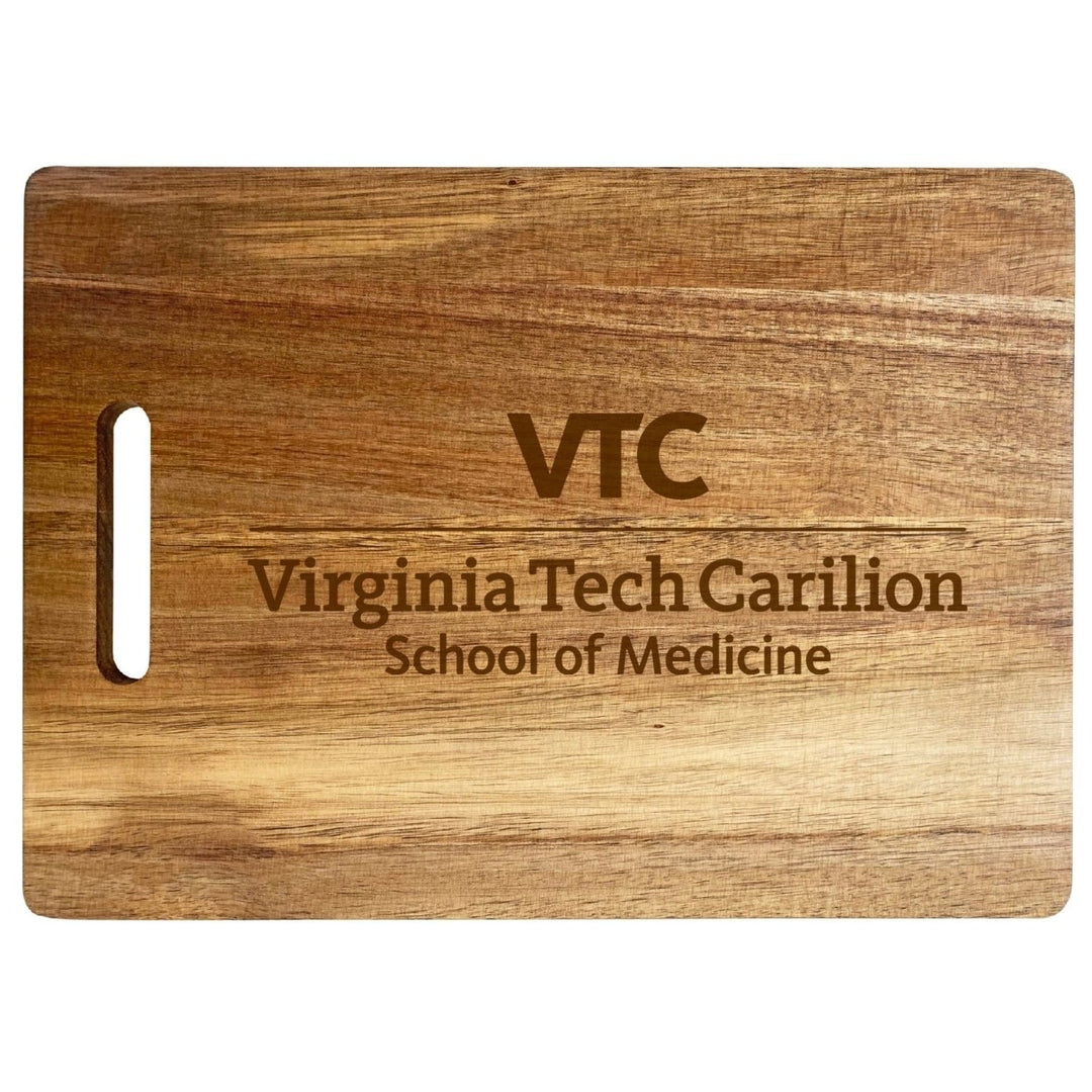 Virginia Tech Carilion School of Medicine Engraved Wooden Cutting Board 10" x 14" Acacia Wood - Large Engraving Image 1