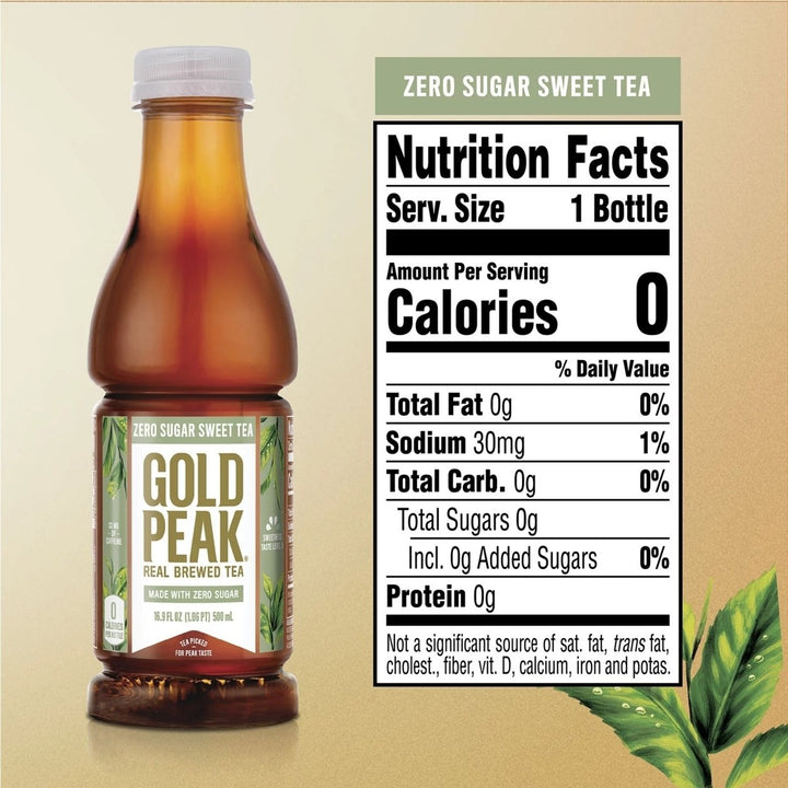 Gold Peak Tea Zero Sugar Sweet Tea 16.9 Fluid Ounce (Pack of 18) Image 3