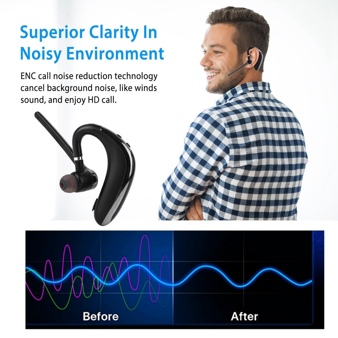 Wireless V5.0 Earpiece Noise Cancelling Earbuds IPX4 Waterproof Driving Earphone Image 3