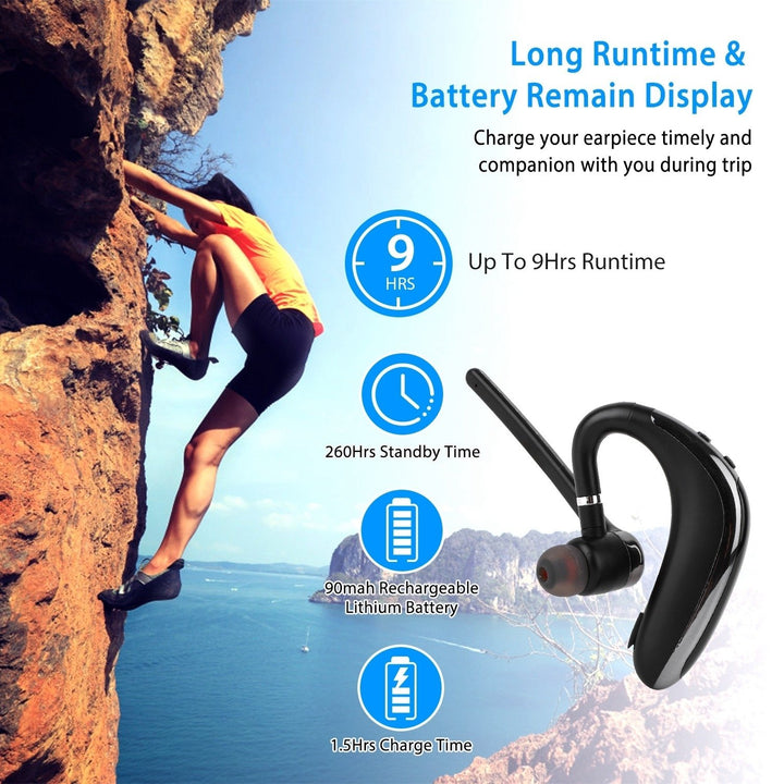 Wireless V5.0 Earpiece Noise Cancelling Earbuds IPX4 Waterproof Driving Earphone Image 4