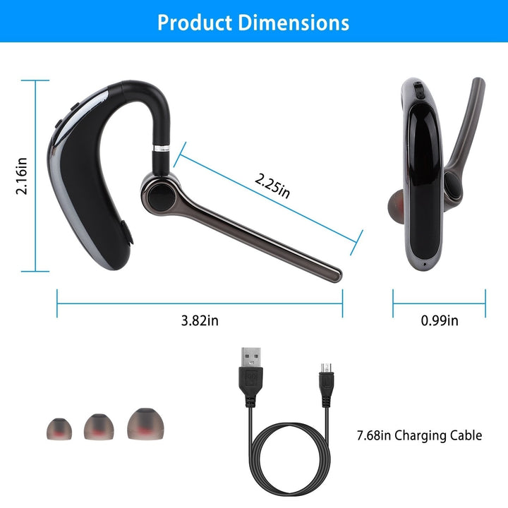 Wireless V5.0 Earpiece Noise Cancelling Earbuds IPX4 Waterproof Driving Earphone Image 6