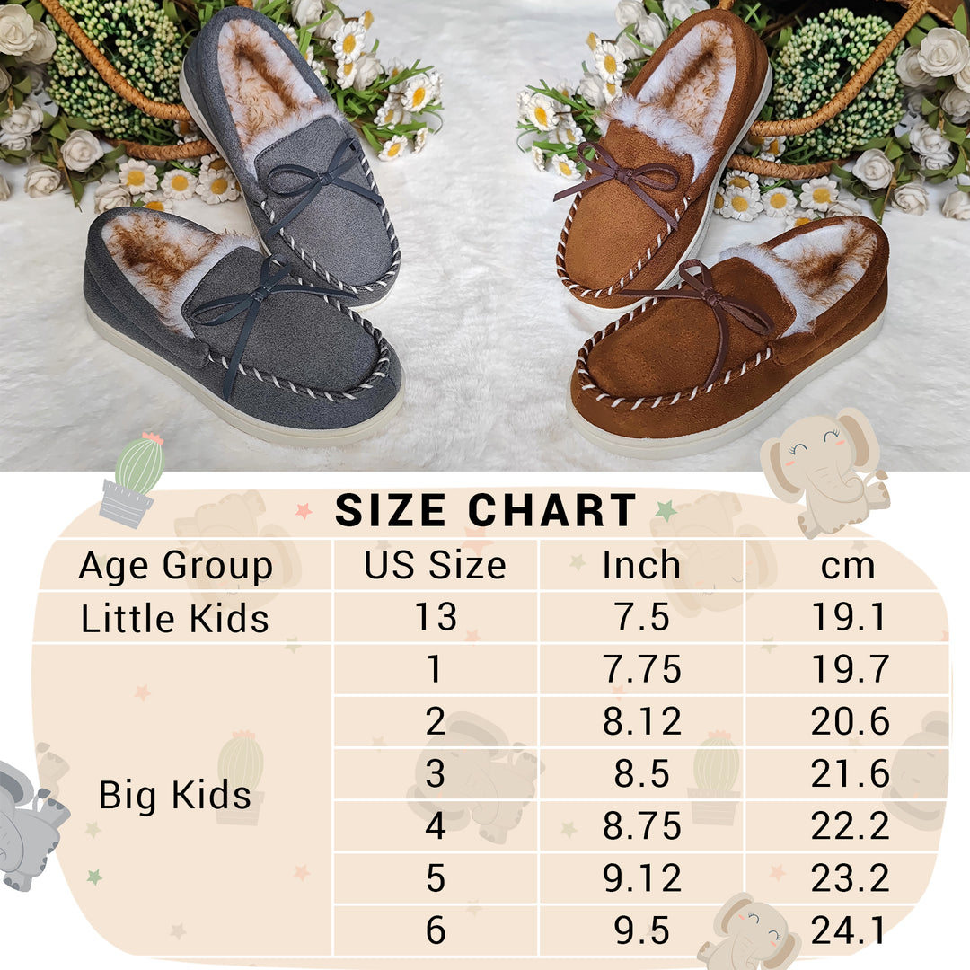 VONMAY Kids Slippers Faux faux Lined Moccasins Memory Foam Non-Slip House Shoes Image 12