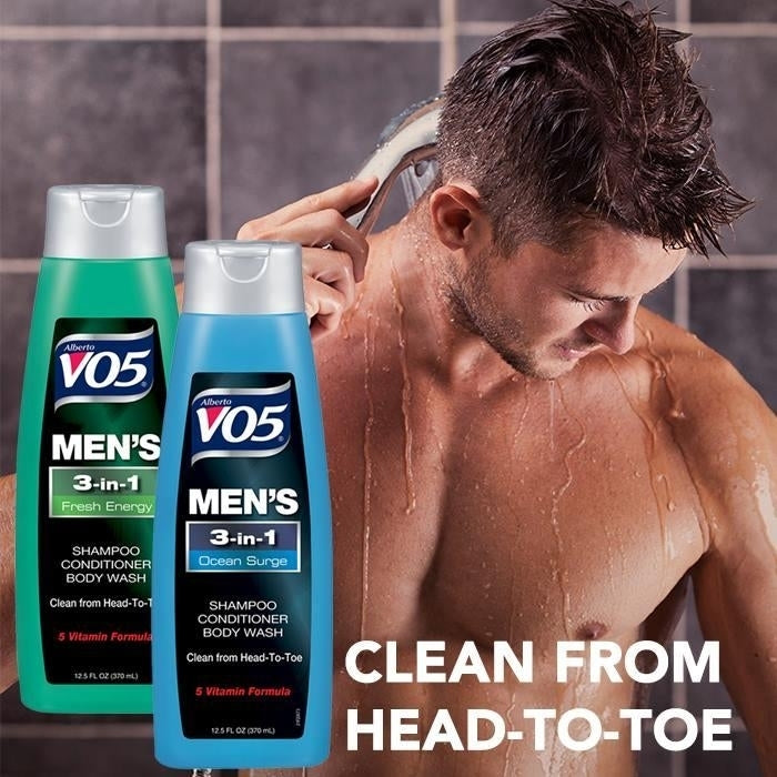 V05 Mens 3 in 1 Shampoo,ConditionerandBody Wash with Fresh Energy(370ml) Image 2