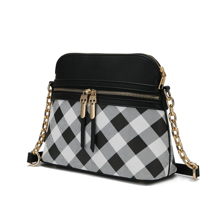 MKF Collection Multi-Functional Suki Checkered Crossbody Bag Vegan Leather Shoulder Bag by Mia K Image 2