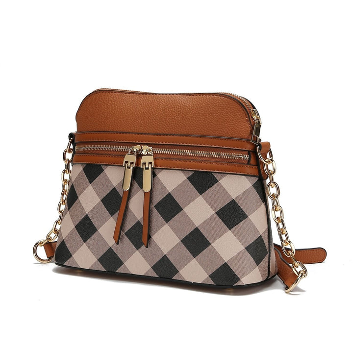 MKF Collection Multi-Functional Suki Checkered Crossbody Bag Vegan Leather Shoulder Bag by Mia K Image 3