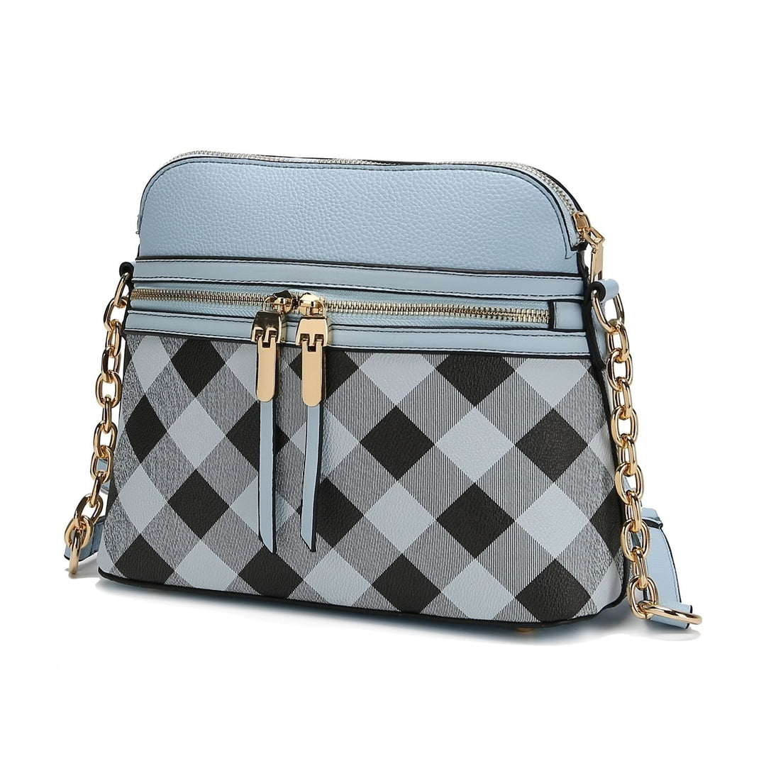 MKF Collection Multi-Functional Suki Checkered Crossbody Bag Vegan Leather Shoulder Bag by Mia K Image 4