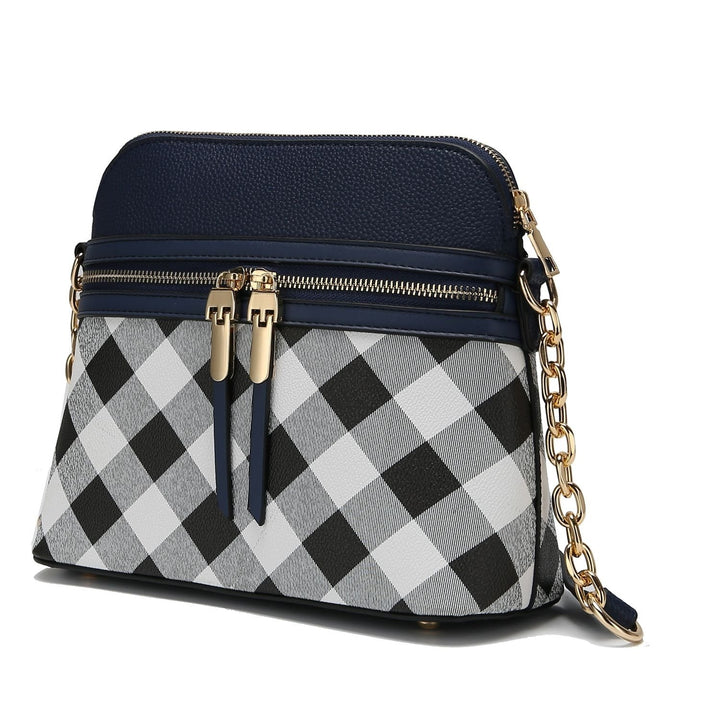 MKF Collection Multi-Functional Suki Checkered Crossbody Bag Vegan Leather Shoulder Bag by Mia K Image 4