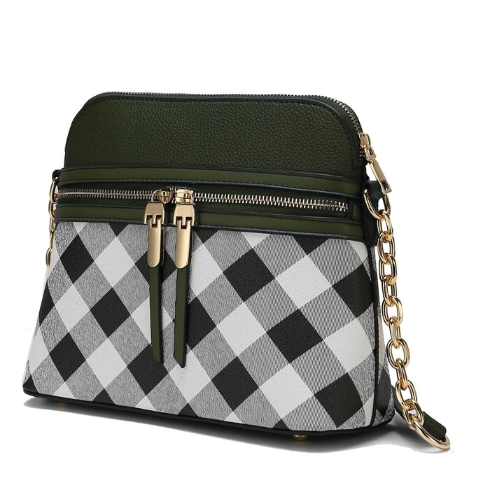 MKF Collection Multi-Functional Suki Checkered Crossbody Bag Vegan Leather Shoulder Bag by Mia K Image 6