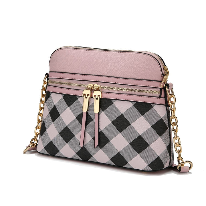 MKF Collection Multi-Functional Suki Checkered Crossbody Bag Vegan Leather Shoulder Bag by Mia K Image 7