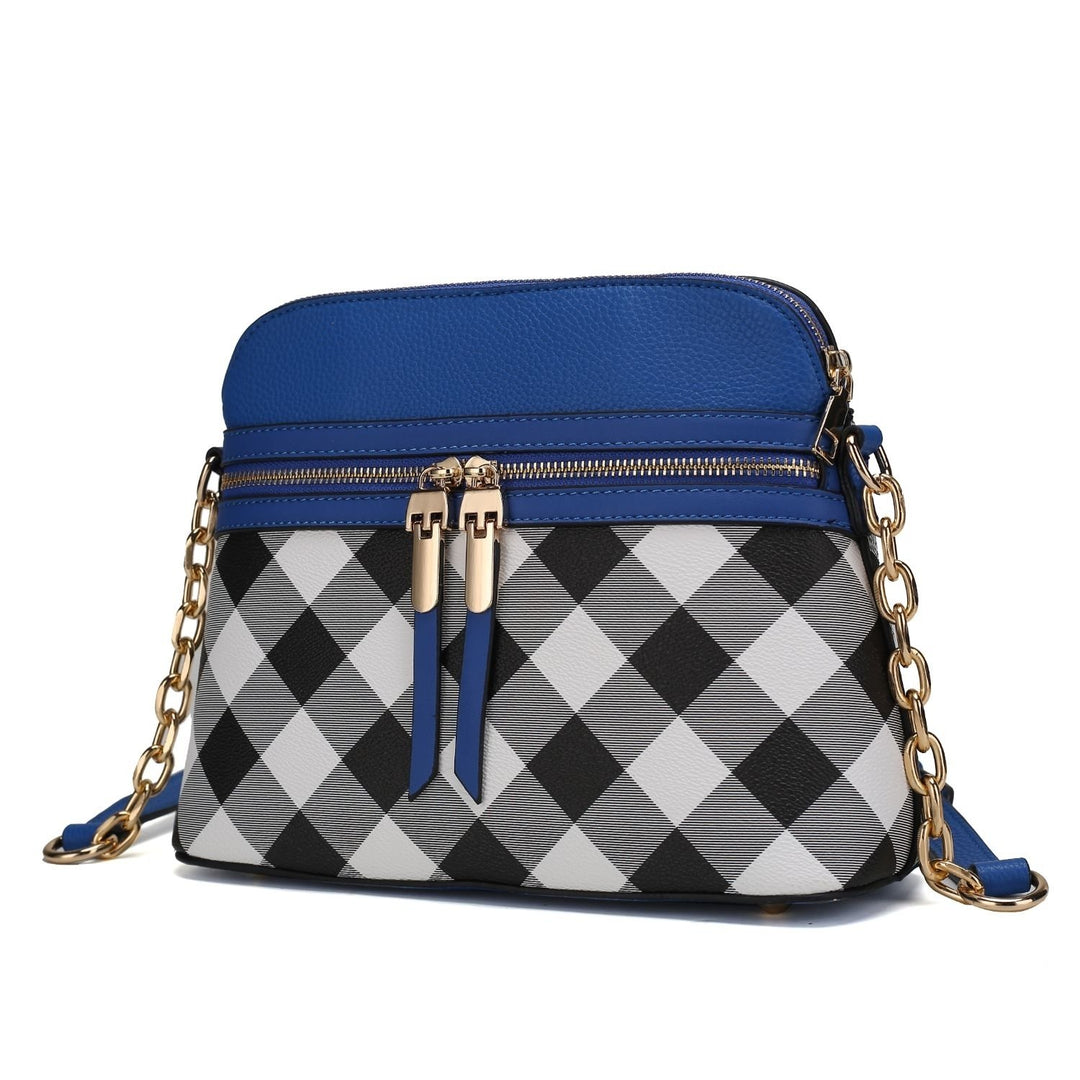 MKF Collection Multi-Functional Suki Checkered Crossbody Bag Vegan Leather Shoulder Bag by Mia K Image 8