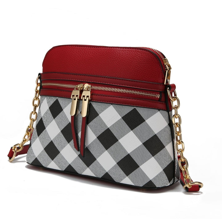 MKF Collection Multi-Functional Suki Checkered Crossbody Bag Vegan Leather Shoulder Bag by Mia K Image 9