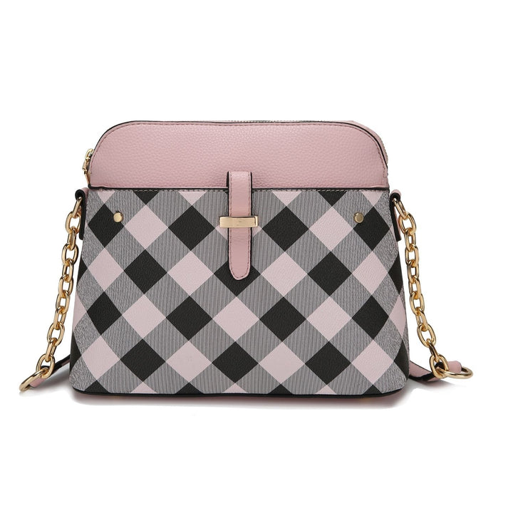 MKF Collection Multi-Functional Suki Checkered Crossbody Bag Vegan Leather Shoulder Bag by Mia K Image 10