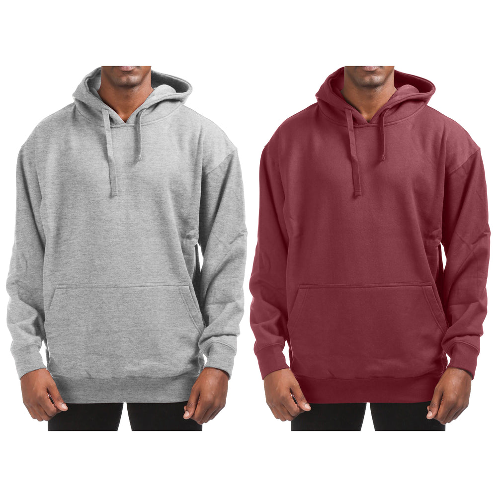 1-PACK Mens Cotton-Blend Fleece Pullover Hoodie with Pocket Image 2