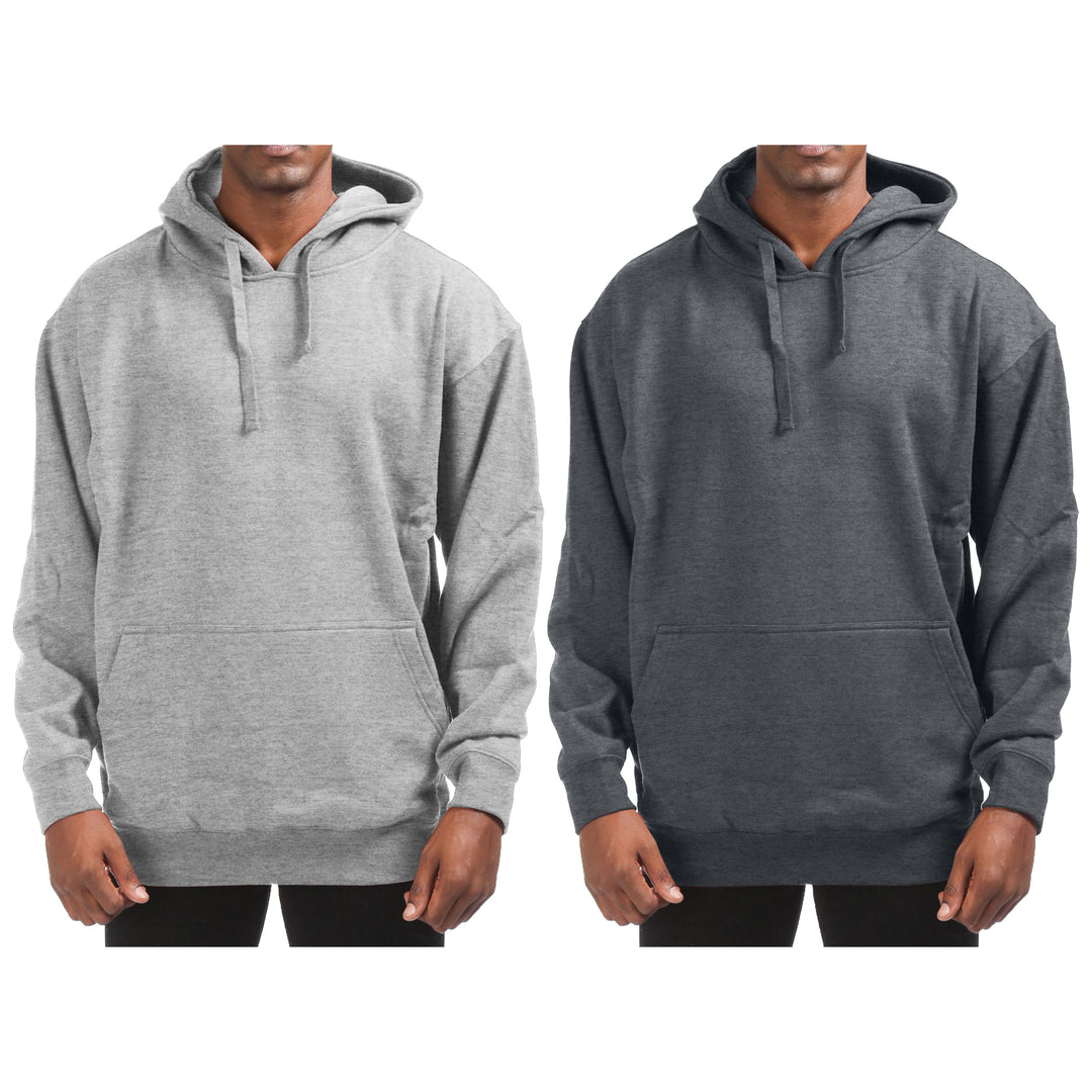 1-PACK Mens Cotton-Blend Fleece Pullover Hoodie with Pocket Image 3