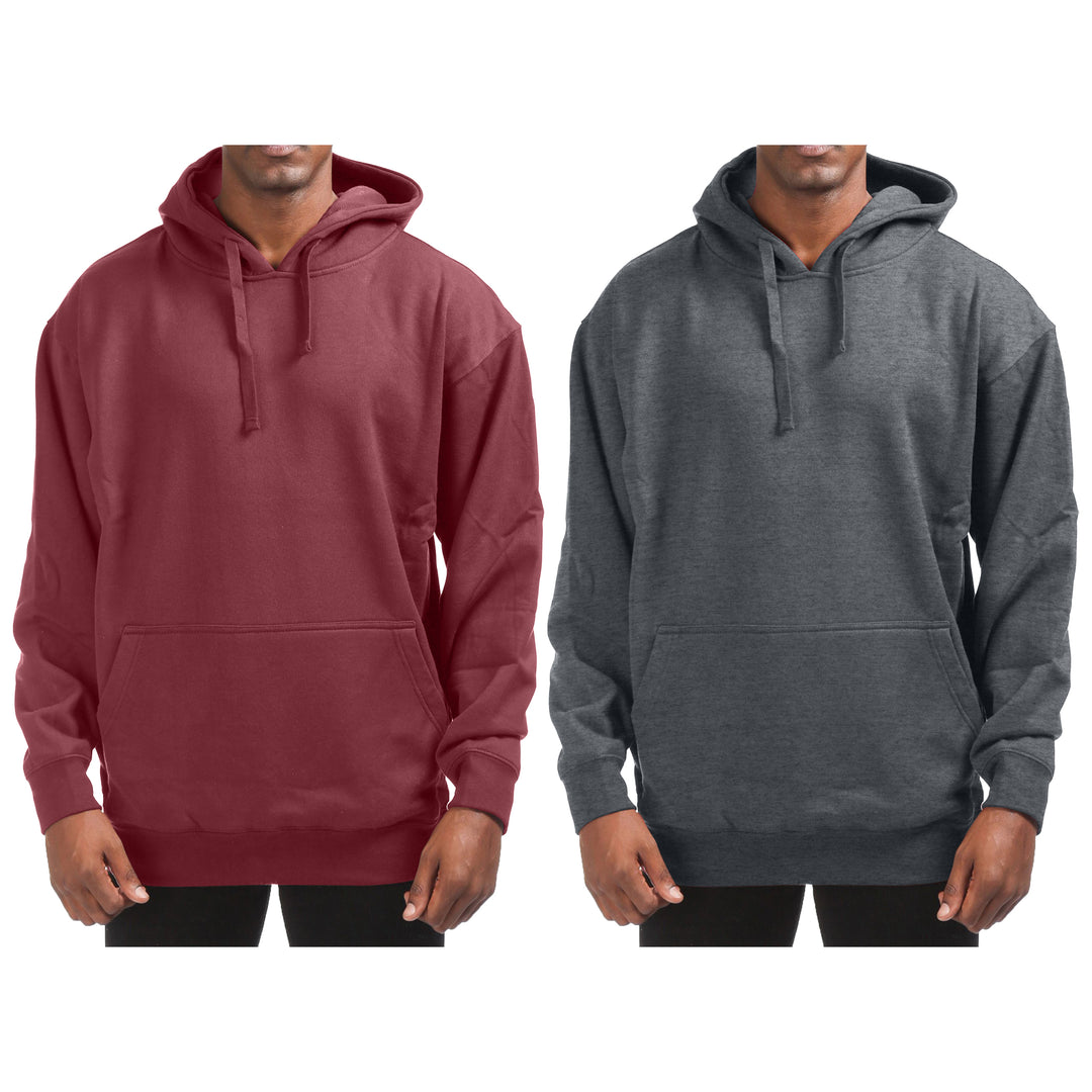 1-PACK Mens Cotton-Blend Fleece Pullover Hoodie with Pocket Image 9