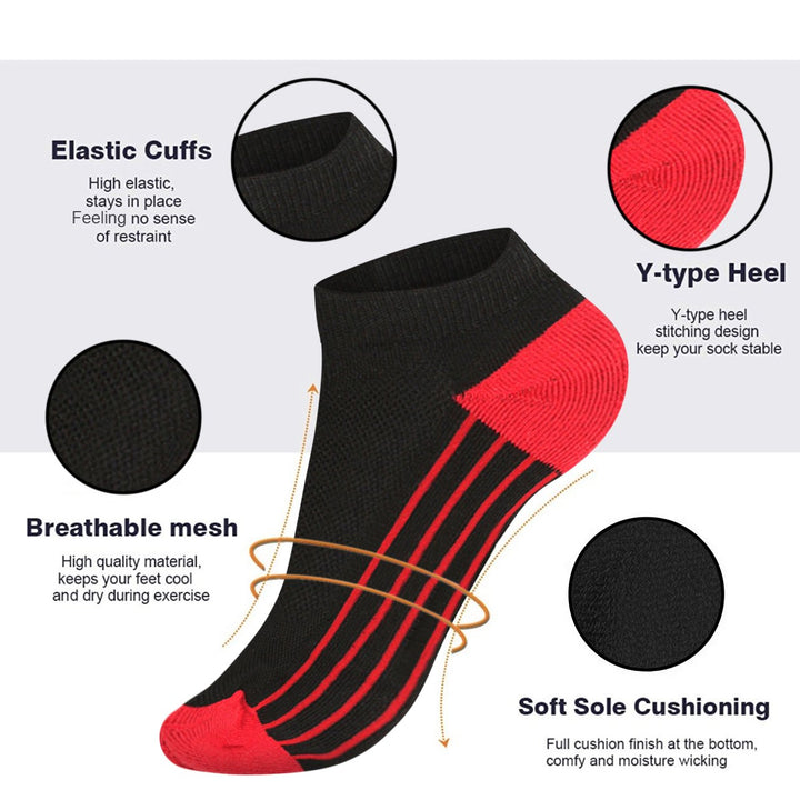 James Fiallo Mens Athletic Socks 24-Pairs Low Cut Moisture-Wicking Cushion Sole Image 2