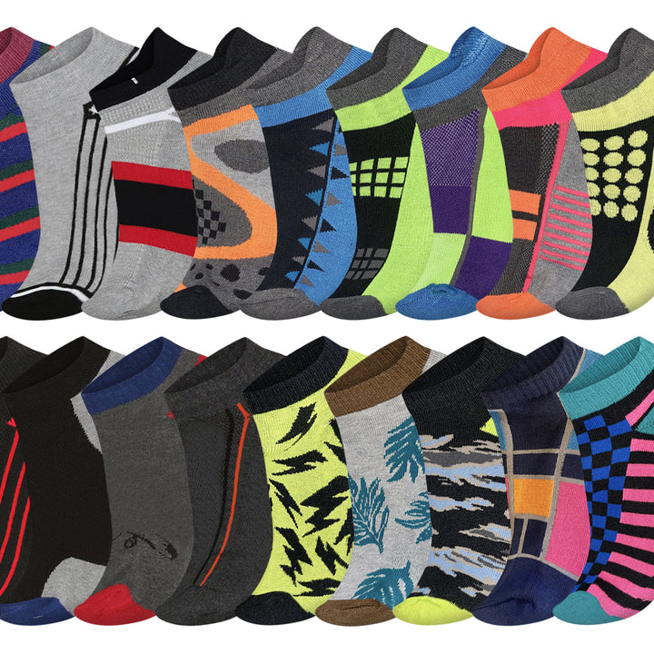 James Fiallo Mens Athletic Socks 24-Pairs Low Cut Moisture-Wicking Cushion Sole Image 6