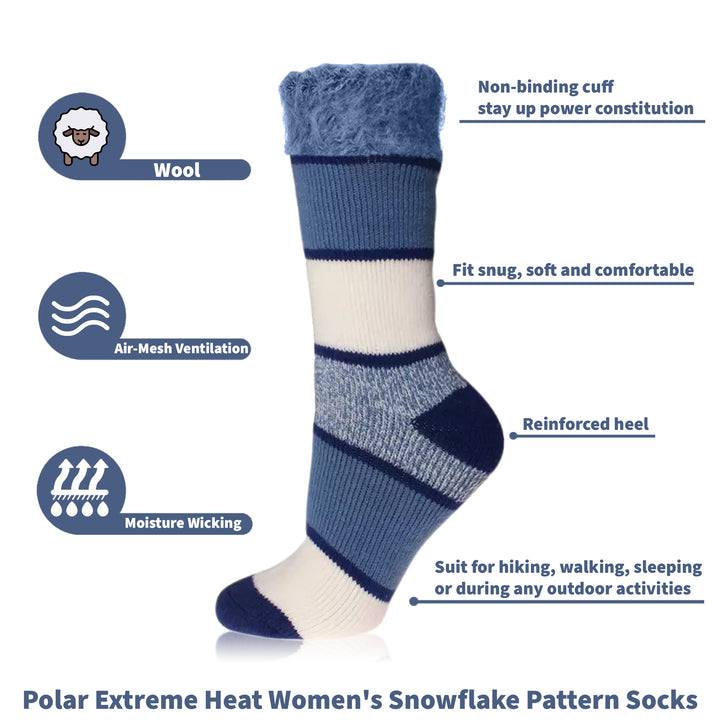 Womens Polar Extreme Thermal Insulated Winter Crew Socks 4 Pairs Size 9-11 Image 4