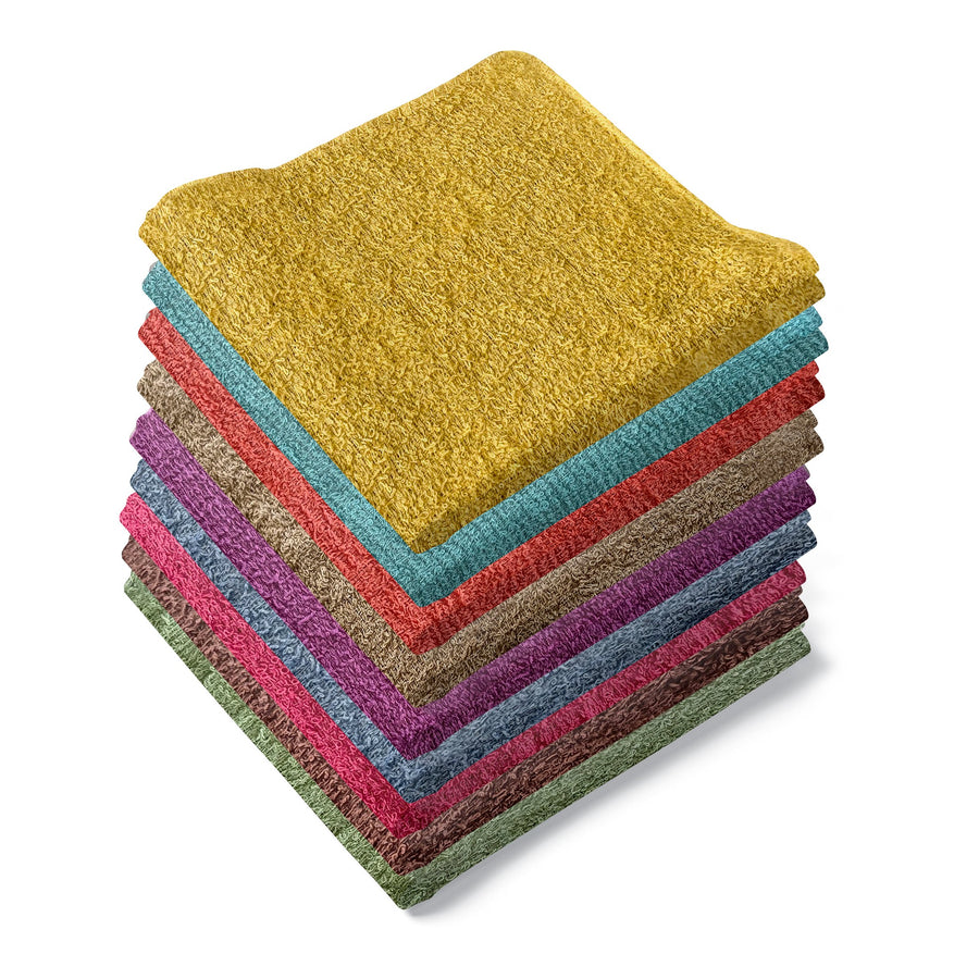 Multi-Pack: Absorbent 100% Cotton Kitchen Cleaning Dish Cloths 12x12 Face Wash Cloth Image 1