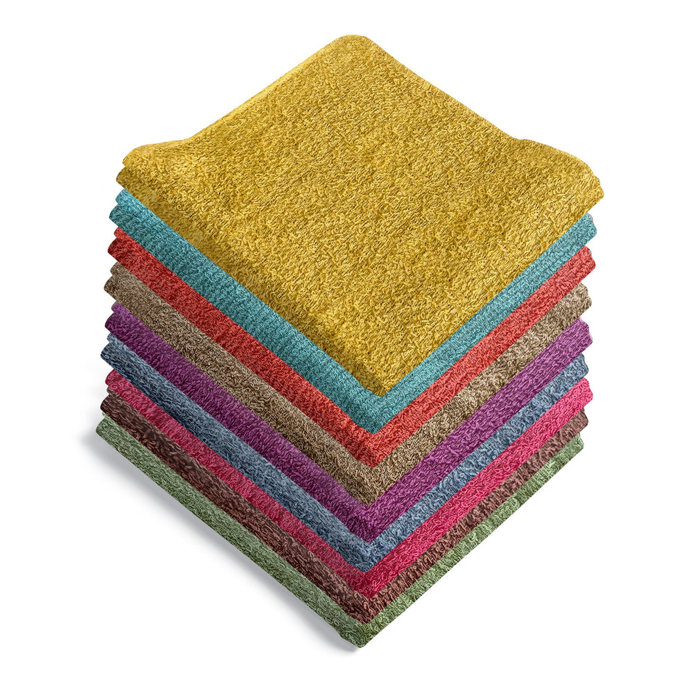 Multi-Pack: Absorbent 100% Cotton Kitchen Cleaning Dish Cloths 12x12 Face Wash Cloth Image 2