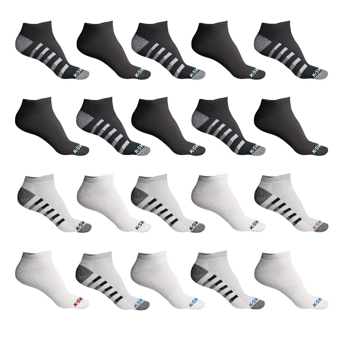 Mens Athletic No Show Ankle Socks 20 Pairs Lightweight Moisture Wicking Size 10-13 Image 3