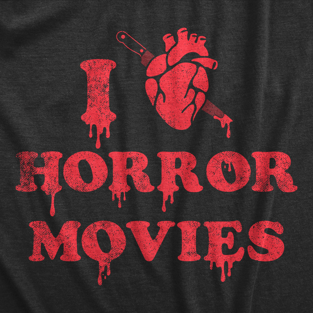 Mens I Heart Horror Movies T Shirt Funny Bloody Scary Movie Lovers Tee For Guys Image 2