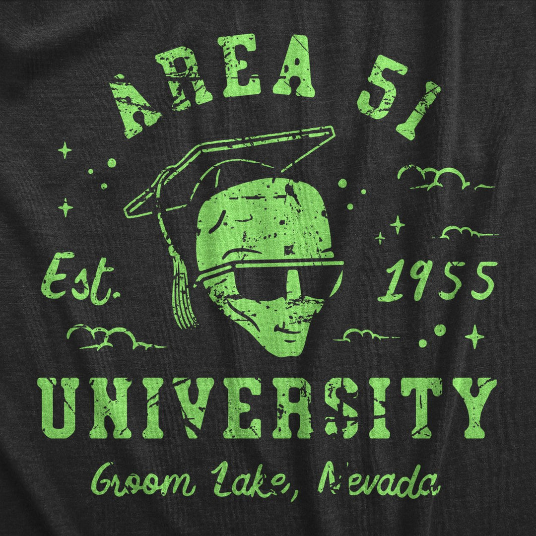 Mens Area 51 University T Shirt Funny Alien Conspiracy School Joke Tee For Guys Image 2