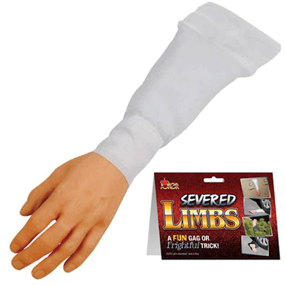 FAKE ARM / HAND WITH WHITE SLEEVE JN147 surprising joke halloween props gag prank Image 1