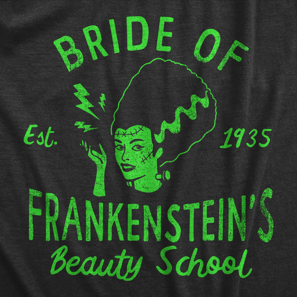 Womens Bride Of Frankensteins Beauty School T Shirt Funny Spooky Halloween Party Tee For Ladies Image 2