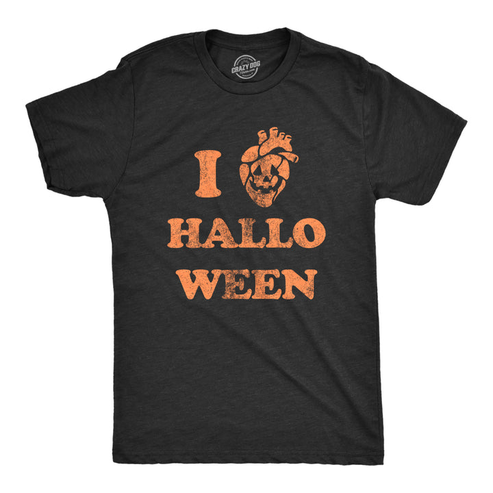 Mens I Heart Halloween T Shirt Funny Spooky Pumpkin Hollows Eve Lovers Tee For Guys Image 1